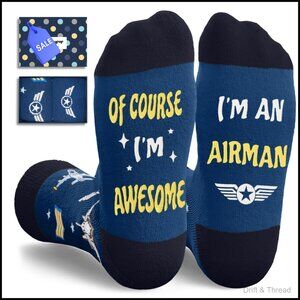 Military Air Force Novelty Socks for Men, Cotton Crew Socks, Gift Ready